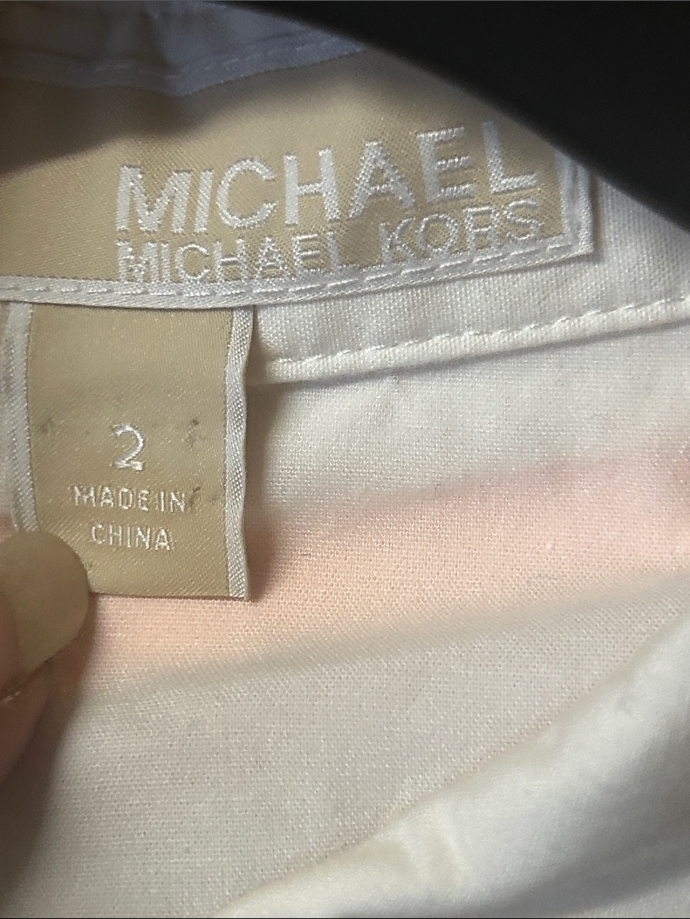 Michael Kors White Short-Sleeve button down Pleated Midi Dress - Picture 3 of 5